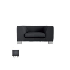 Sofá salas de espera TERMO, 1 plaza, patas de acero, tapizado polipiel