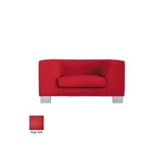 Sofá salas de espera TERMO, 1 plaza, patas de acero, tapizado polipiel