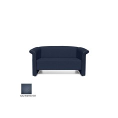 Sofá sala de espera S-BALDY 2 plazas, detalles curvos, patas acero, polipiel