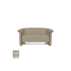 Sofá sala de espera S-BALDY 2 plazas, detalles curvos, patas acero, polipiel