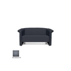 Sofá sala de espera S-BALDY 2 plazas, detalles curvos, patas acero, polipiel