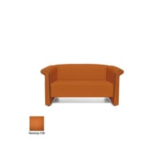 Sofá sala de espera S-BALDY 2 plazas, detalles curvos, patas acero, polipiel