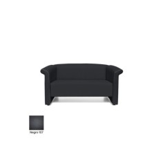 Sofá sala de espera S-BALDY 2 plazas, detalles curvos, patas acero, polipiel