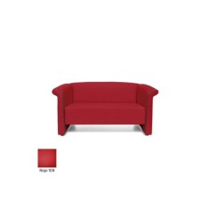 Sofá sala de espera S-BALDY 2 plazas, detalles curvos, patas acero, polipiel