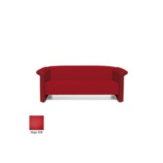 Sofá sala de espera S-BALDY 3 plazas, detalles curvos, patas acero, polipiel