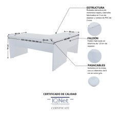 Mesa de oficina EURO 2000 DE EUROMOF con ala Mobiliario Nacional Euromof - 3 Mesa de oficina EURO 2000 DE EUROMOF con ala Mobiliario Nacional Euromof - 3