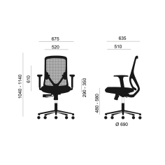 Silla ergonómica de oficina LYON de Euromof, en acabado blanco Sillería Euromof - 8 Silla ergonómica de oficina LYON de Euromof, en acabado blanco Sillería Euromof - 8