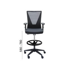 Taburete de oficina TIRANA Negra de Euromof Sillería Euromof - 2 Taburete de oficina TIRANA Negra de Euromof Sillería Euromof - 2