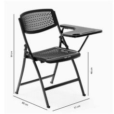 Pack 4 sillas plegables SEUL de Euromof con pala derecha, estructura de acero, color negro Sillería Euromof - 8