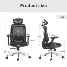 Silla ergonómica de oficina Goya con respaldo de malla, cabezal y soporte lumbar  - 6