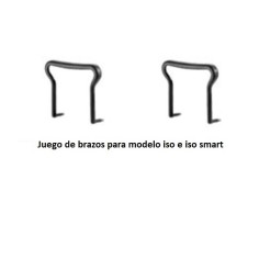 Silla confidente tapizada ISO con brazos estructura negra