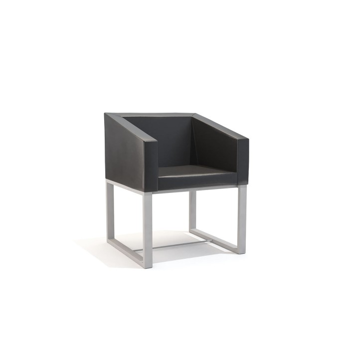 Silla para salas de espera T-WIN-1 de UNIVERSAL, pie fijo rectangular, tapizado