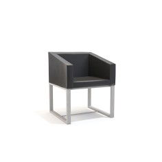 Silla para salas de espera T-WIN-1 de UNIVERSAL, pie fijo rectangular, tapizado