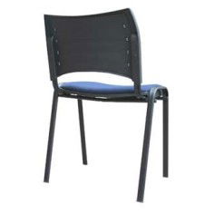 Silla colectividad ISO Smart Tapizada con pala abatible, patas grises