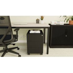 Cajonera metálica ATENAS de Euromof negra de cajón + archivo