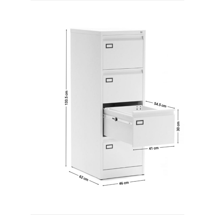 Archivador Metálico Modelo Denver 4 cajones negro de Euromof