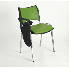 Silla colectividad ISO Smart Tapizada con pala abatible, patas cromadas