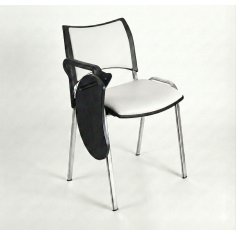 Silla colectividad ISO Smart Tapizada con pala abatible, patas cromadas