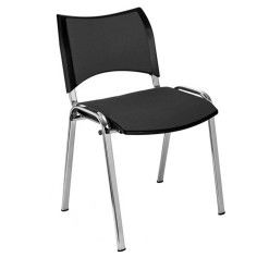 Silla colectividad ISO Smart Tapizada con pala abatible, patas cromadas