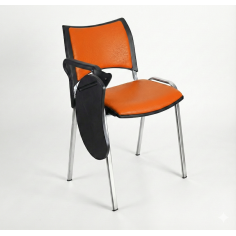 Silla colectividad ISO Smart Tapizada con pala abatible, patas grises