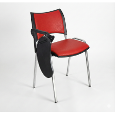 Silla colectividad ISO Smart Tapizada con pala abatible, patas grises