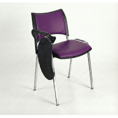 Silla colectividad ISO Smart Tapizada con pala abatible, patas grises