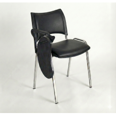 Silla colectividad ISO Smart Tapizada con pala abatible, patas grises