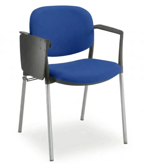 Silla colectividad Step tapizada con pala abatible
