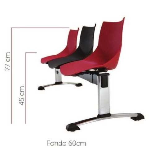 Bancada modelo Shell tapizada de 2 plazas