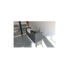 Mostrador de recepción MOBI Grafito, 120x62x105 cm, sobremostrador y zócalo blancos Mostrador de recepción MOBI Grafito, 120x62x105 cm, sobremostrador y zócalo blancos