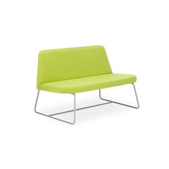 Sillón para sala de espera CARINA, 2 plazas, gran acolchado, sin brazos