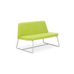 Sillón para sala de espera CARINA, 2 plazas, gran acolchado, sin brazos