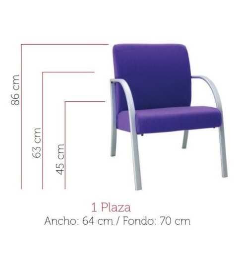 Sillón sala de espera modelo SELENA de Vincolo, 1 plaza