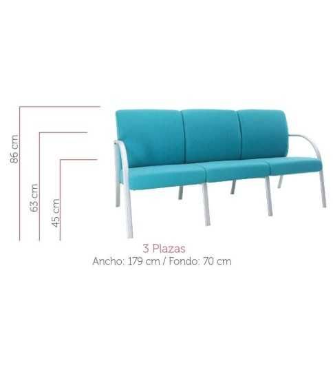 Sillón sala de espera modelo SELENA de Vincolo, 3 plazas