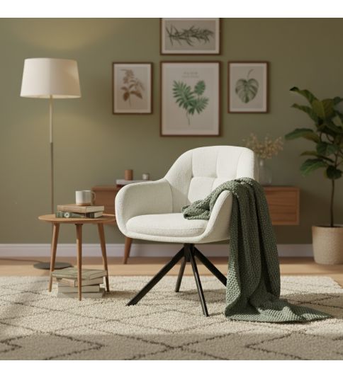 Silla Guadalfeo: Elegancia y confort en blanco