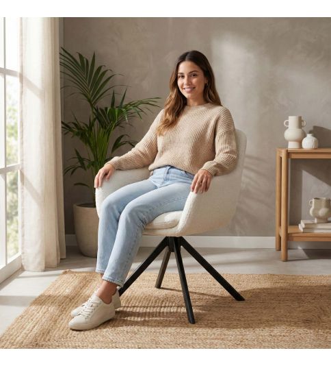 Silla Guadalfeo: Elegancia y confort en blanco