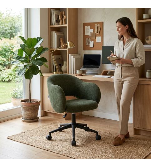 Silla Fardes giratoria verde oscuro, ergonómica