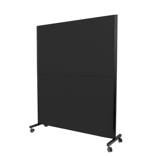 Biombo Arlanzon similpiel negro con ruedas