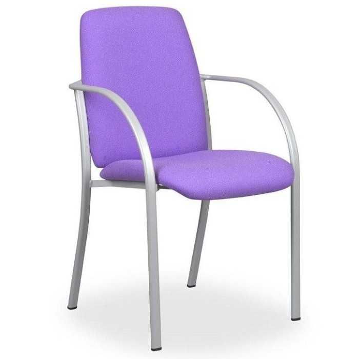 Silla confidente CARLES 4, anclaje recto, brazos fijos, gran acolchado