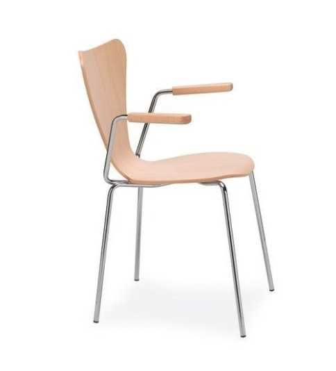 Silla confidente VERTICE 2, brazos fijos, madera Silla confidente VERTICE 2, brazos fijos, madera