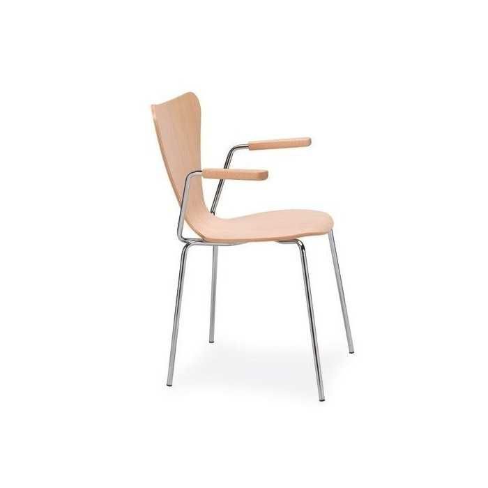 Silla confidente VERTICE 2, brazos fijos, madera Silla confidente VERTICE 2, brazos fijos, madera