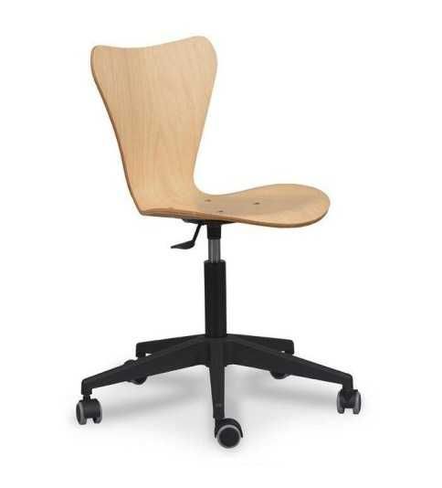 Silla de oficina VERTICE 3, giratoria con ruedas, madera, sin brazos Silla de oficina VERTICE 3, giratoria con ruedas, madera, sin brazos