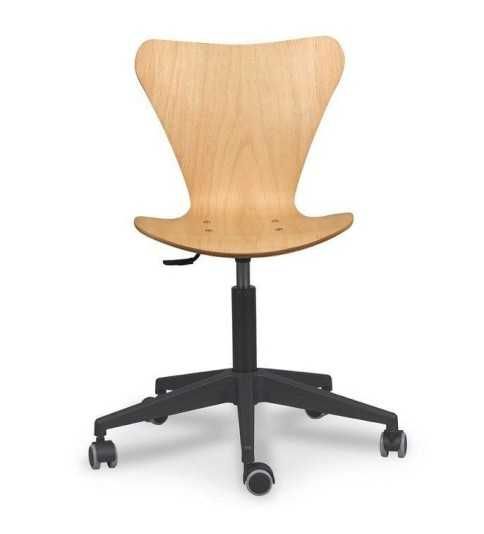 Silla de oficina VERTICE 3, giratoria con ruedas, madera, sin brazos Silla de oficina VERTICE 3, giratoria con ruedas, madera, sin brazos