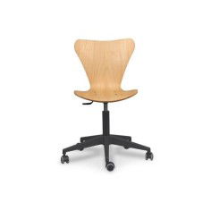 Silla de oficina VERTICE 3, giratoria con ruedas, madera, sin brazos Silla de oficina VERTICE 3, giratoria con ruedas, madera, sin brazos